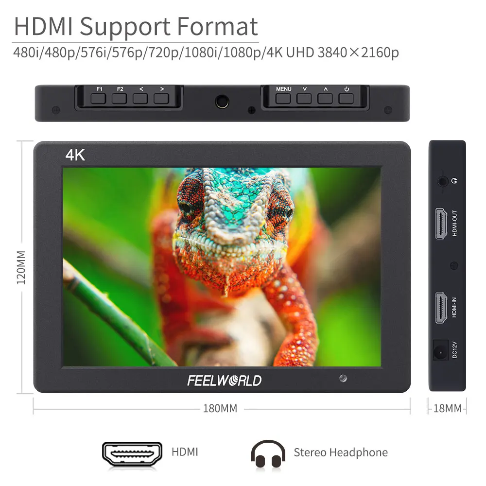 Feelworld 7 дюймов ips 1920x1200 4K монитор HDMI камера полевой монитор цельный алюминиевый корпус с пиковым фокусом для sony Nikon T7