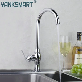 

YANKSMART Brand Tall Torneira Chrome Basin Sink Single Handle Deck Mounted Water Tap Vessel Bathroom Faucets Mixer Tap