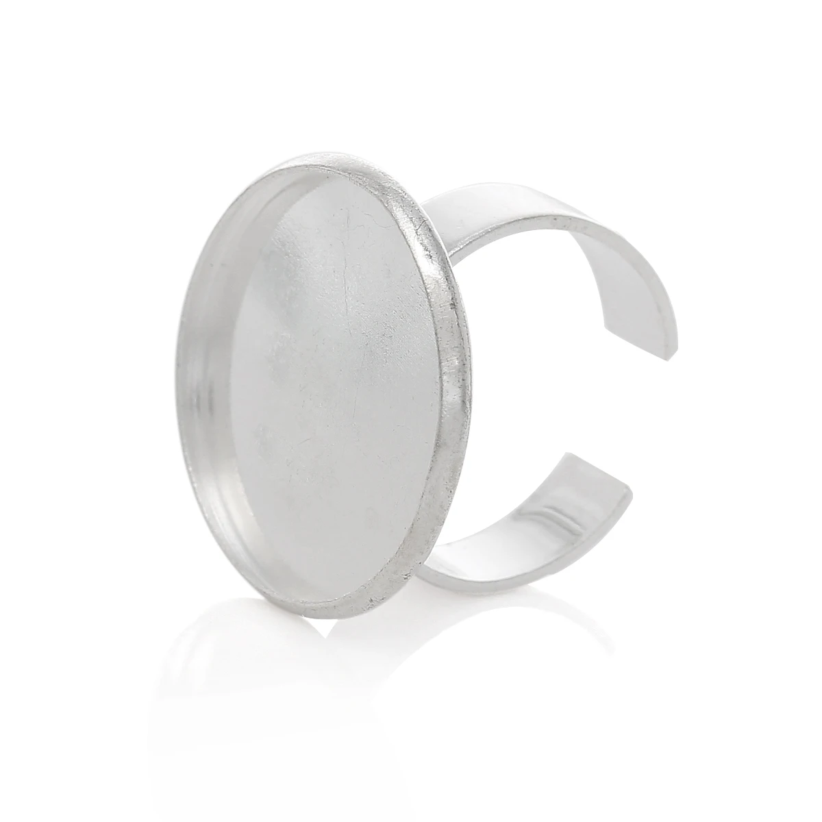 

Copper Unadjustable Rings Round Silver Plated Cabochon Settings (Fits 20mm ) 17.1mm( 5/8")(US ) 1 Piece new