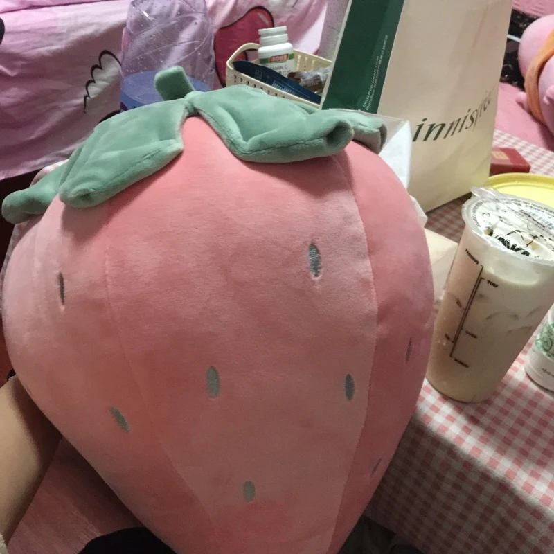 Dorimytrader kawaii soft strawberry plush pillow fruit Korean doll hand warm toy doll for girl gift decoration 20inch 50cm DY50527 (14)
