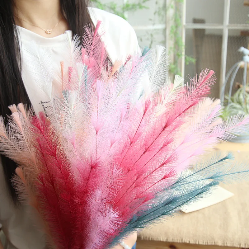 

Artificial Dried Flowers Artificial Plush Grass Bouquet Silk Flowers DIY Wedding Decoration for Home Autumn Decor Fake Flowers