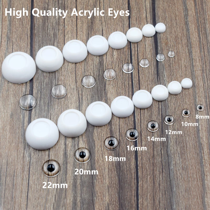 4 Pairs 14 16 18mm Round Acrylic BJD Doll Eyes Eyeball Clay Doll DIY Accessories 