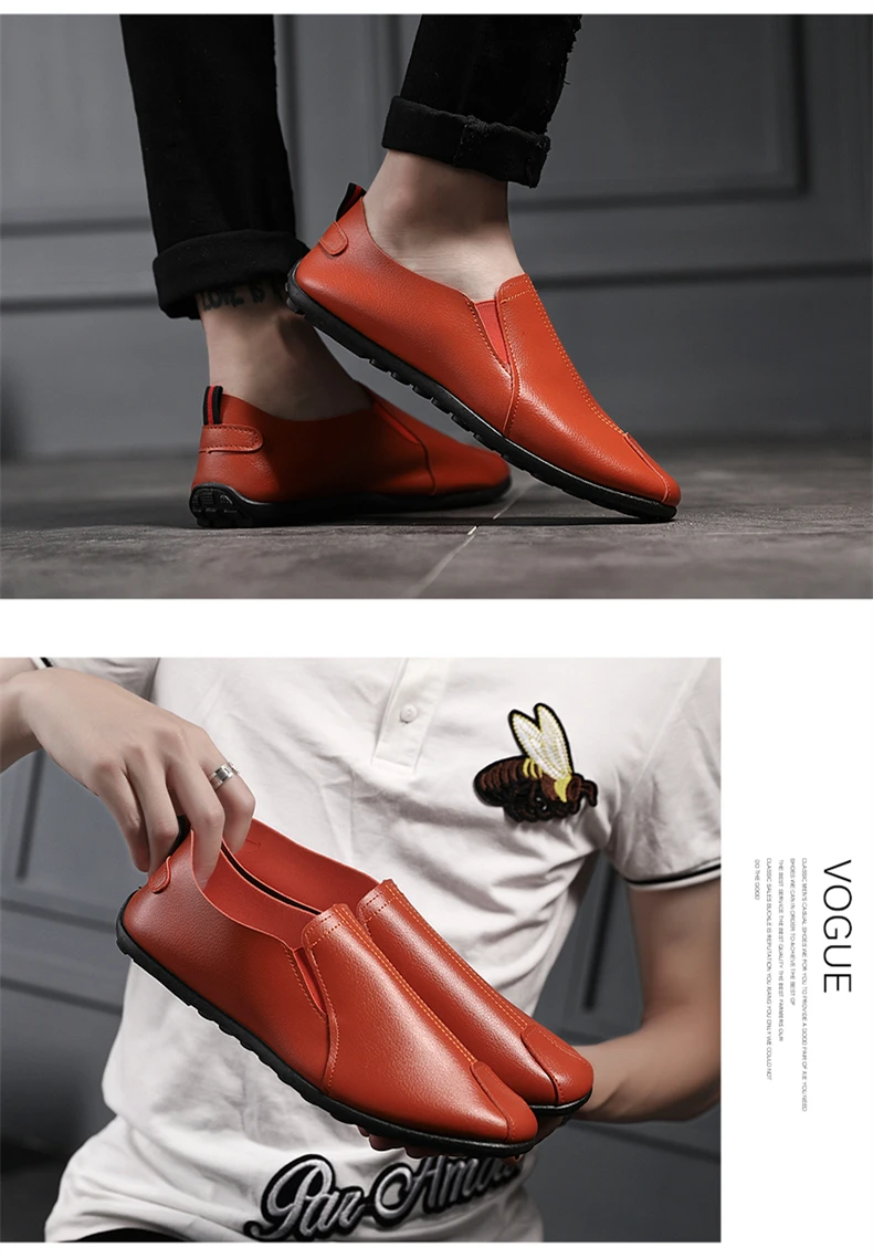 Brand Fashion Men Casual Shoes Leather High Top Breathable Comfortable Footwear Male Black White Boat Drive Mens Shoe (6)