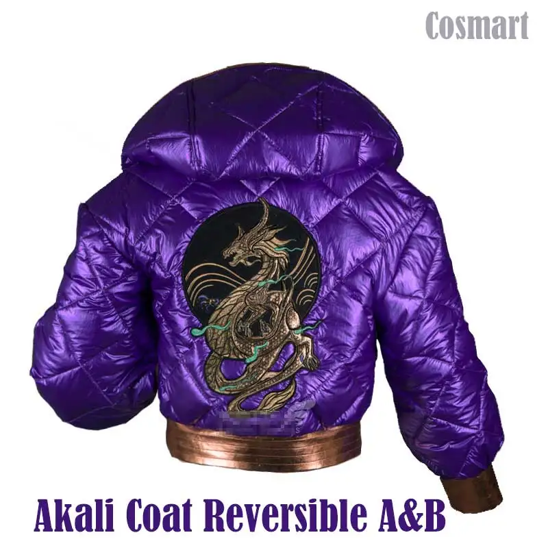 

Game LOL K/DA KDA Akali Cosplay Costume K/DA Akali Jacket Coat Reversible A&B Halloween Costume for Women 2019 Hot Game