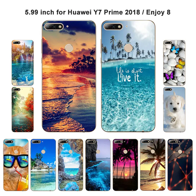 Для Huawei Y7 Prime 2018 / Enjoy 8 чехлы для телефонов 5 99 дюйма тонкий чехол из ТПУ силиконовый