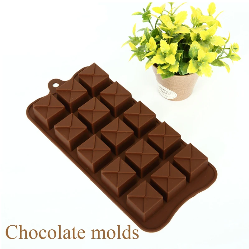 

Square Chocolate Silicone Mold DIY Cake Baking Maker Handmade Snack Gift For Children 15 Holes Ice Mold Kitchen Tools