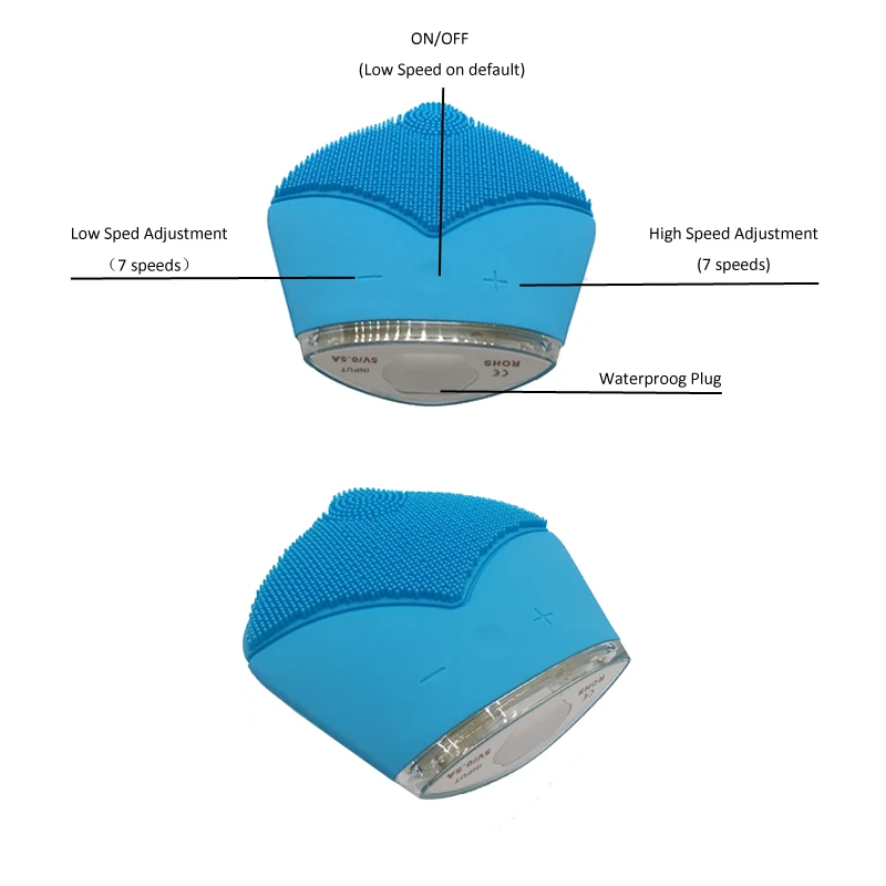 silicone brush blue 8