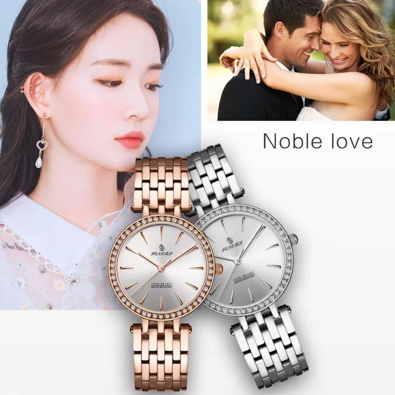 

Women Stainless Steel Quartz Movement 30M Waterproof Quartz Wrist Watch Casual
