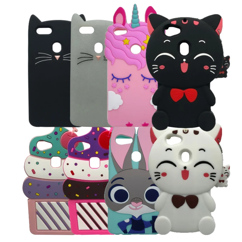 

3D Cute Silicon Case For OPPO F5 phone case Cartoon Rabbit Cat Cupcake cover for OPPO F 5 / A7310 soft back case shell