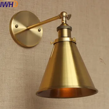 IWHD Industrial Vintage Wall Lamp LED Home Lighting American Country Loft Style Edison Wall Sconce Arandela Lampara Pared wall sconce american country golden vintage led wall light fixtures for home indoor lighting beside lamp lamparas de pared