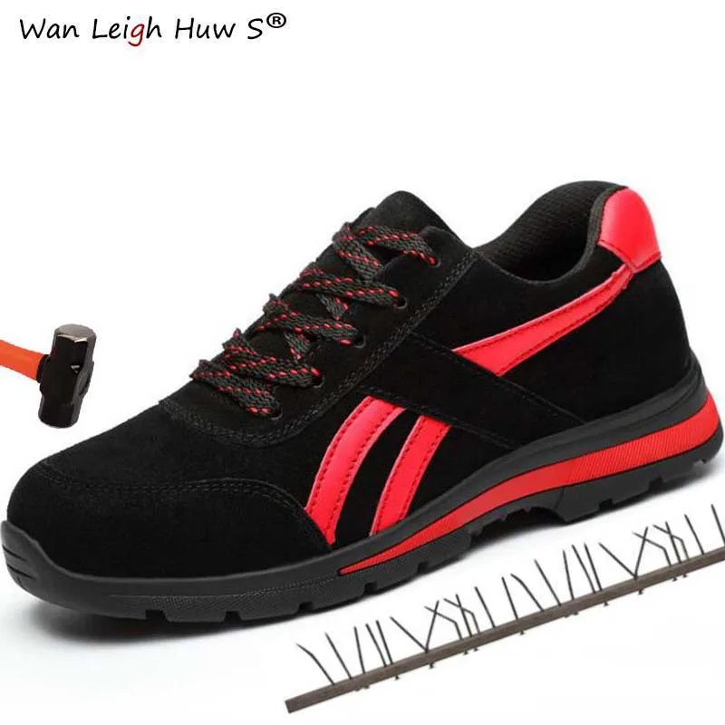 

Men's Large Size Summer Breathable Steel Toe Cap Outdoor Safety Work Shoes Men Industrial Construction Puncture Proof Work Boots
