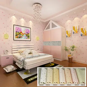 

2017 Super beautiful Romantic Pink color rural flowers wallpaper roll