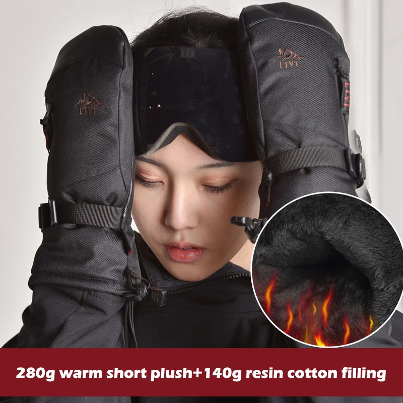 Touchscreen Waterproof Ski Snowboard Gloves Windproof Snowmobile Gloves Snow Sport Mittens Fleece Thermal Cycling Skiing Gloves 3