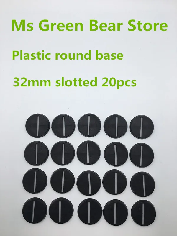 

Plastic model base . 32mm round slotted base 20pcs