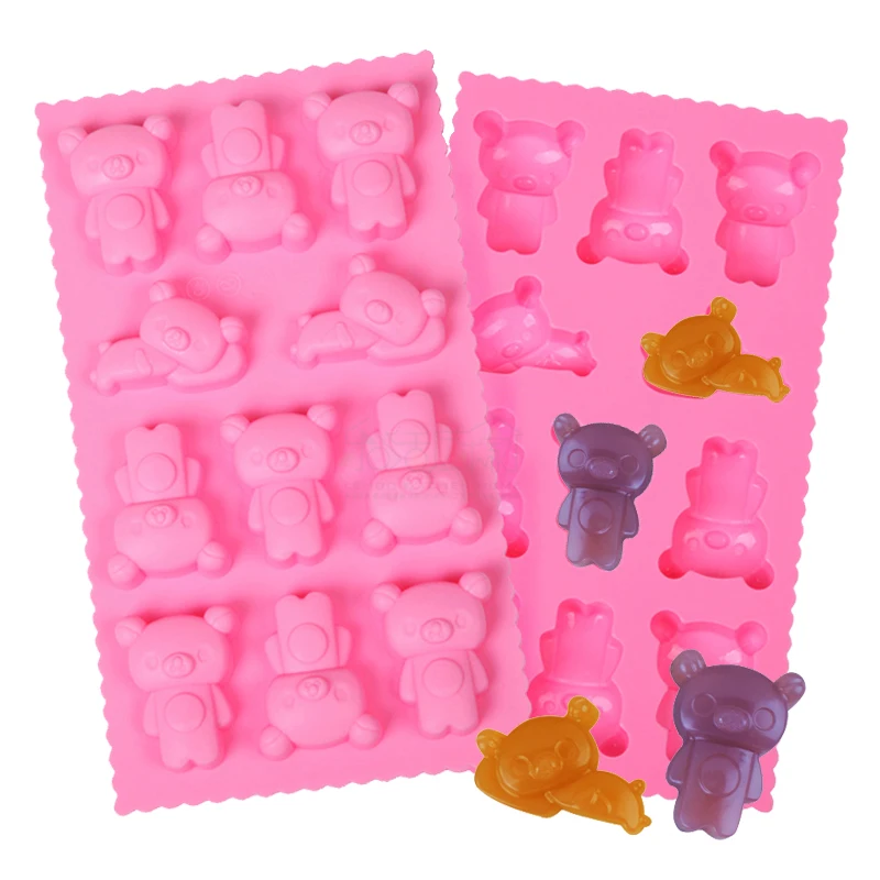 

11 Hole Lovely Bear Cake Mold Silicone Dessert Ice-Creams Baking Mold Ice Cube Tray