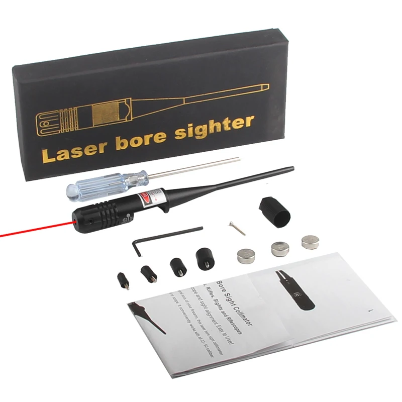 Red Laser BoreSighter Bore Sight kit for Rifle .22 -.50 Caliber Handgun Scope RL40-0001 | Спорт и развлечения