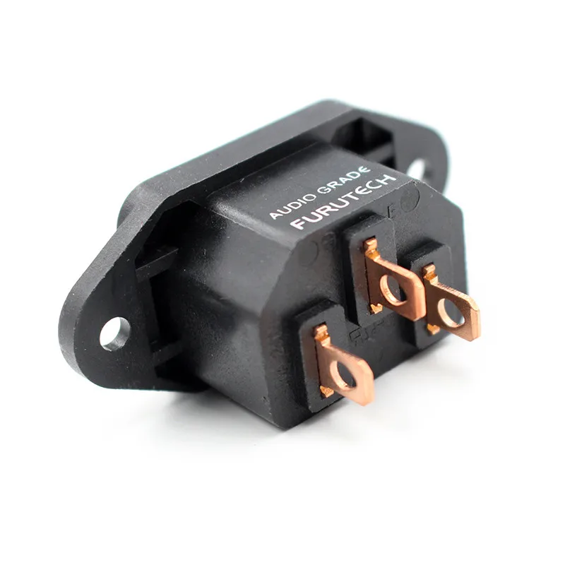 1piece High quality pure copper Power Socket Connectors 3Pin IEC seat jack plug for amplifier dac