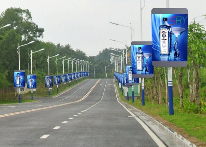 

Outdoor High brightness P5 led display for light pole full color street pole led screen P5 6' x 3'