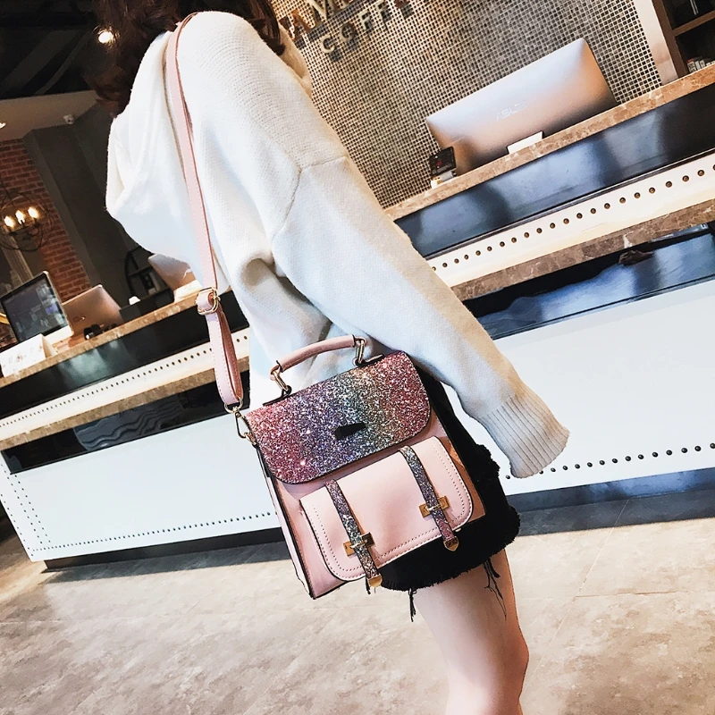 

Shark Backpack Cartoon School Bags Children Nylon 102702 Fashion Women Girls Backpack Small Bag Sequins Schoolbags