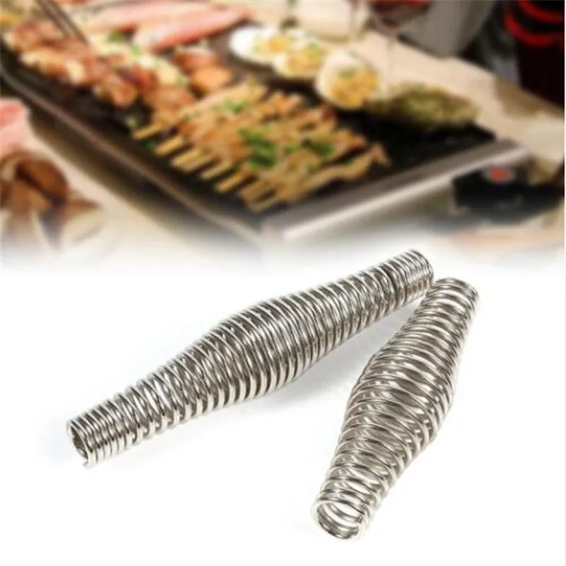 

Stainless Steel BBQ Pit Grill Handle Spring Wood Furnace Stove Smoker Elasticity Steel Roll Barbecue Accessories Tools
