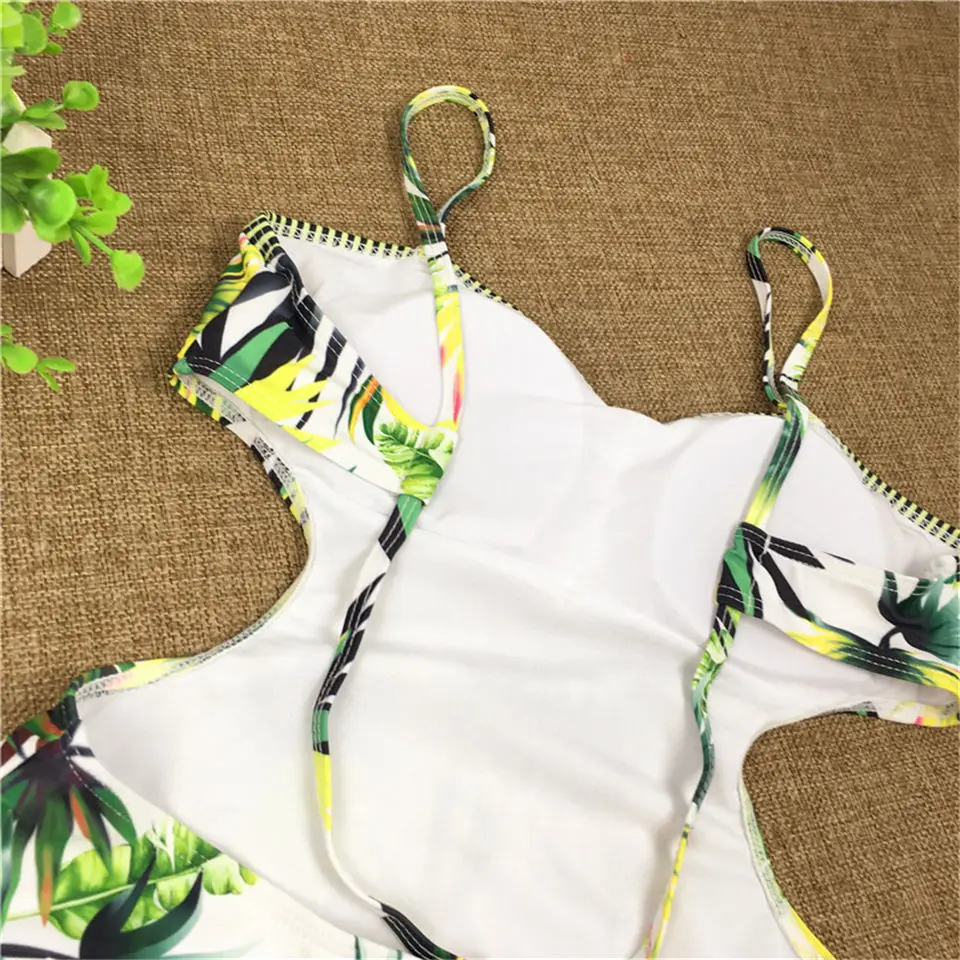 Купальники в тропическом стиле, цельный купальный костюм, купальник с вырезами, женский купальник с принтом, пляжная одежда, купальные костюмы, монокини, трикини