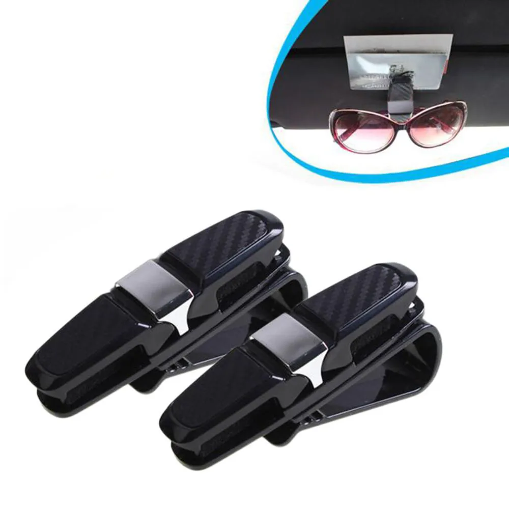 Black Auto Fastener Car Glasses Holder Auto Vehicle Visor Sunglass Eye Glasses Business Bank Card Ticket Holder Clip Support