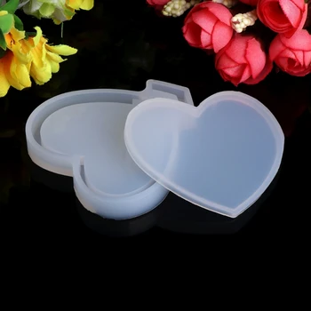 

Transparent Silicone Pendant Mould Resin Loving Heart DIY Jewelry Making Tool Fondant Cake