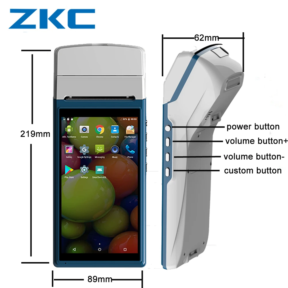 Кассовый аппарат модель ZKC5502 встроенный 58 мм Термопринтер/сканер камеры/NFC/4 г/wifi/Bluetooth все в одном pos машина