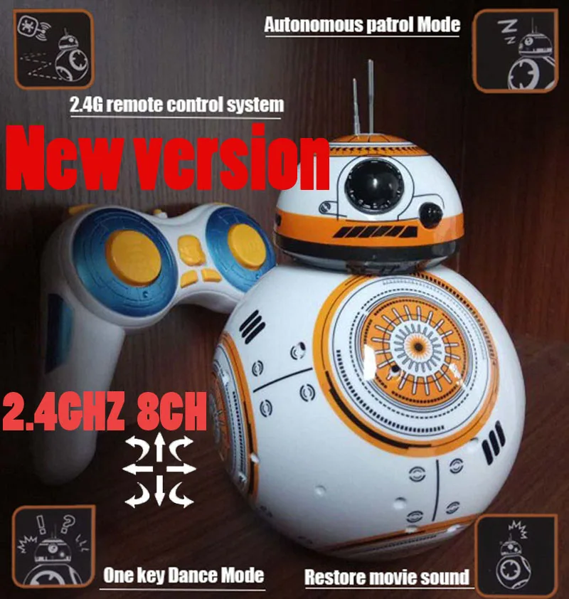 2 4GHZ 40MHZ 8CH upgrade version Star Wars 7 RC BB 8 BB8 remote control rc
