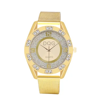 

Relogio Masculino Luxury brands DQG Men Women Metal Mesh Crystal Stainless Steel Casual quartz Watch Hot Sale Holiday Gift Chasy