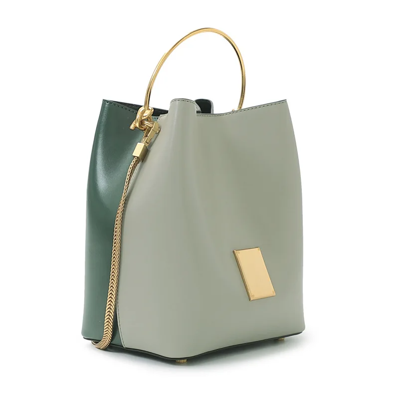 

luxury handbags women bags designer bags for women 2019 Contracted design female bag, spell color cowhand bucket bag, one should