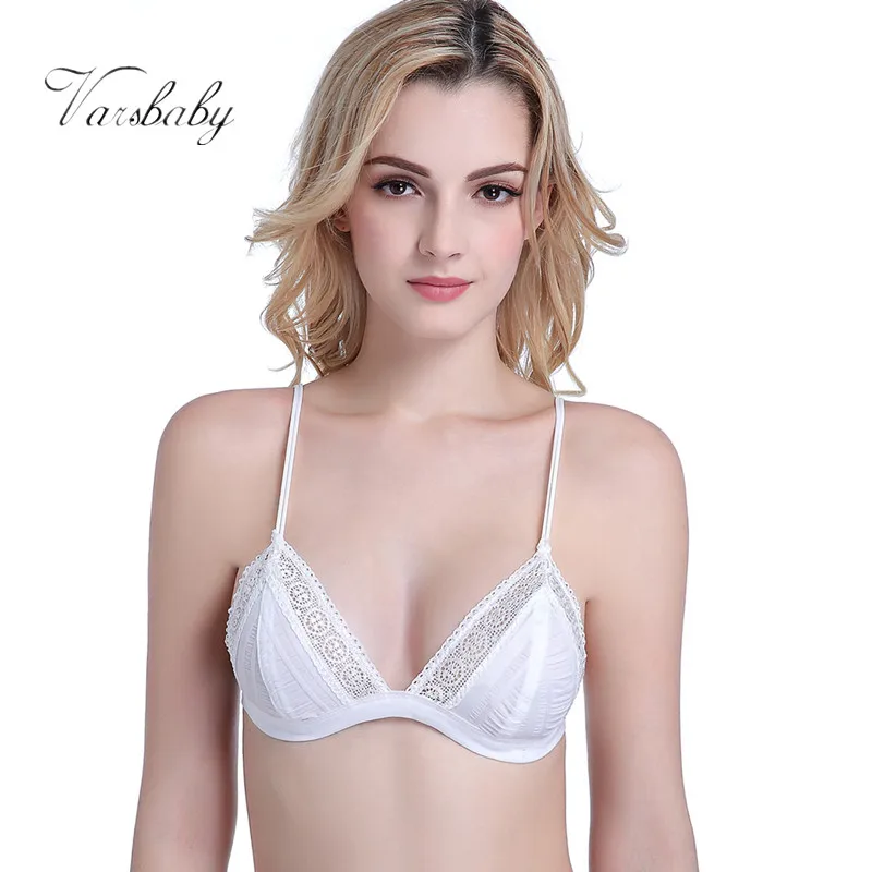 Varsbaby women wire free lace underwear thin cup comfortable sleep bra S M Lin Bras from