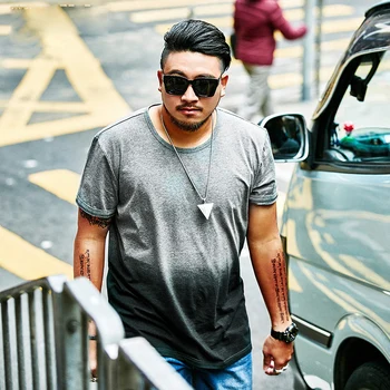 

2018 Men's brand Large size 6XL 7XL Loose T-shirt Men's Round Neck Comfortable Fabric Street Style Men's Casual T-shirt