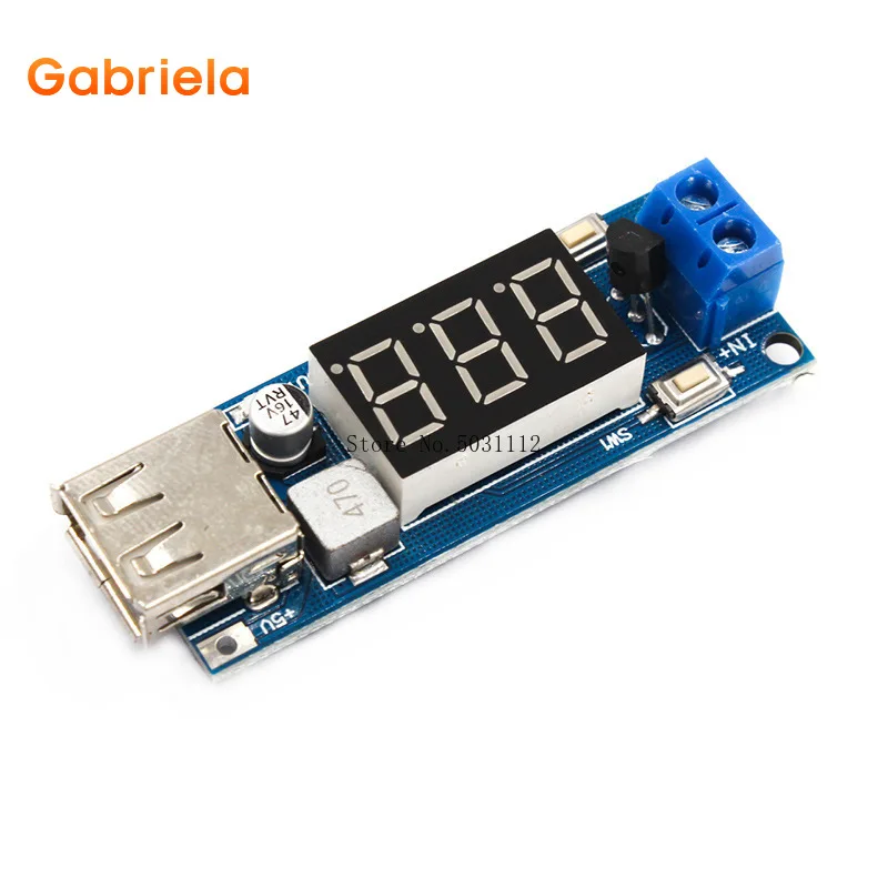 

DC-DC buck power module 6.5v12V~40V to 5V+on-board voltmeter USB charging mobile phone
