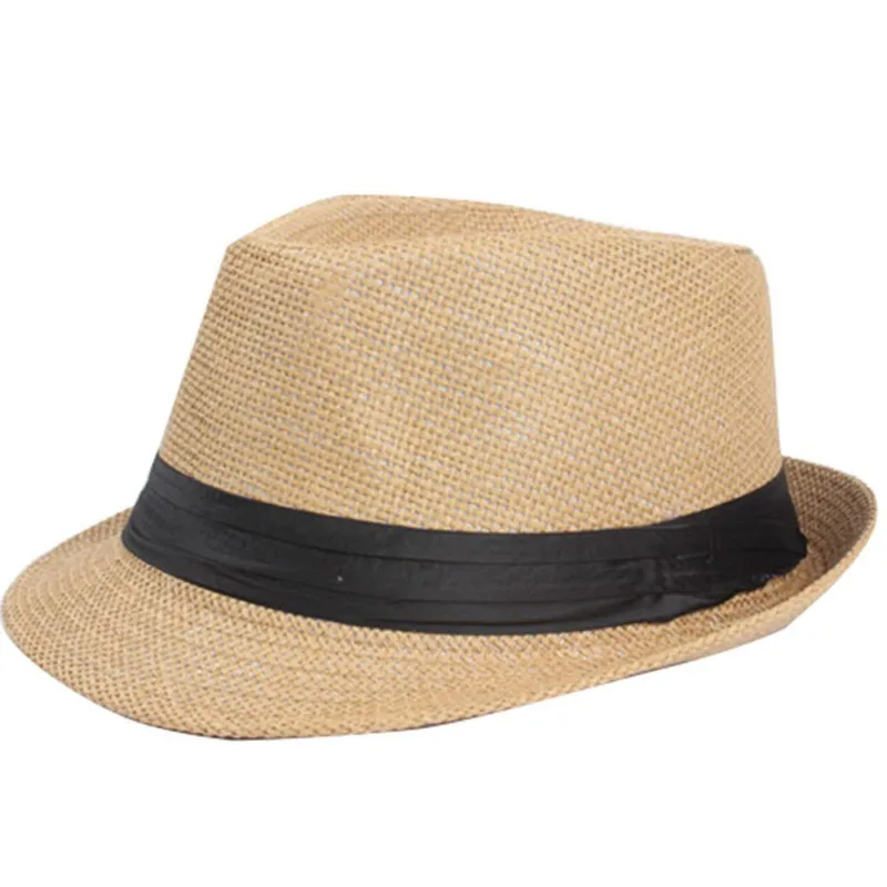 Summer Hat Women Vacation Trilby Hat Unisex Men Straw Lover Gangster ...