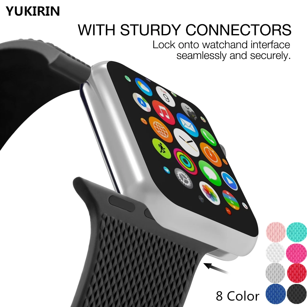 

YUKIRIN Carbon Fiber Pattern Silicone band iWatch men Watchband for Apple Watch Series 4 3 2 1 Strap Buckle 44mm 42mm 40mm 38mm