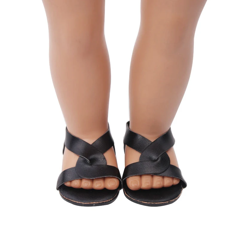 18 дюймовые кукольные туфли для девочек минималистические сандалии 10 цветов модельные туфли американские Аксессуары для новорожденных детские игрушки подходят для ребенка 43 см s188
