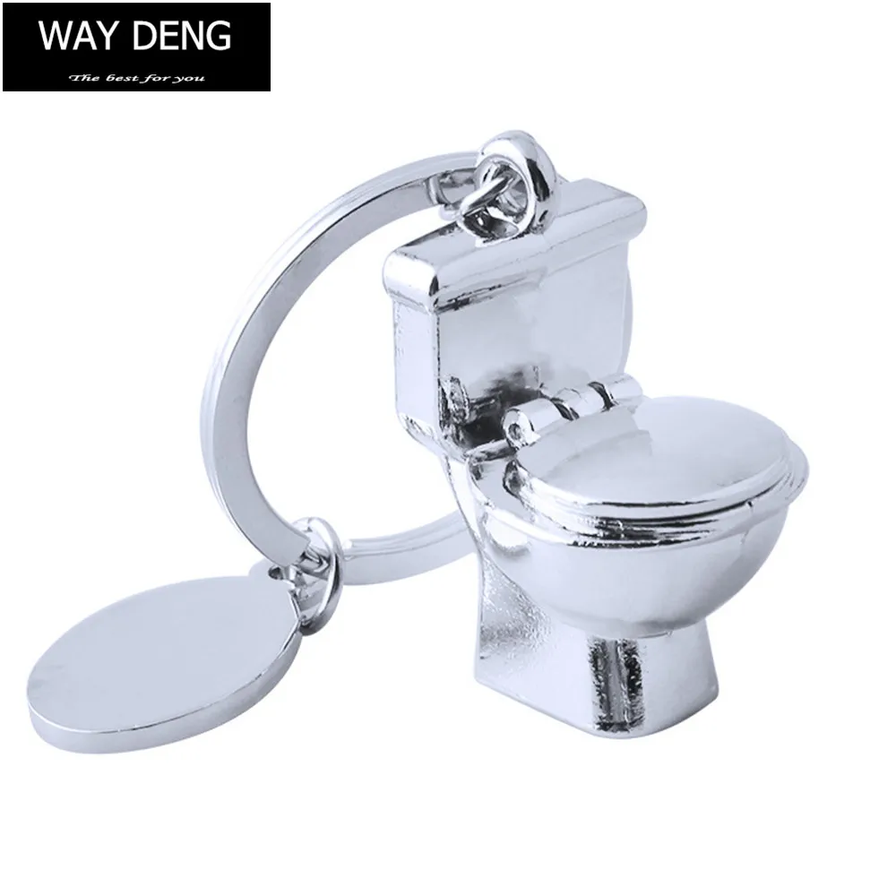 Way Deng Women Men Universal Silver Zinc Alloy Toilet Key Chain Key
