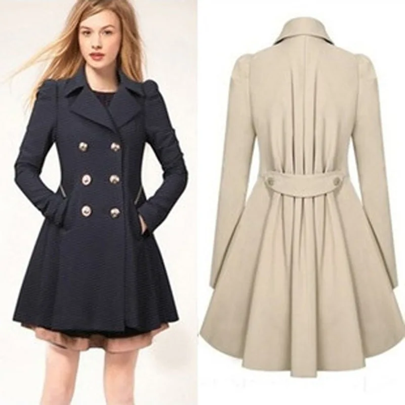 woman trench spring 2019 elegant a-line autumn double breasted office office long female trench plus size coats streetwear