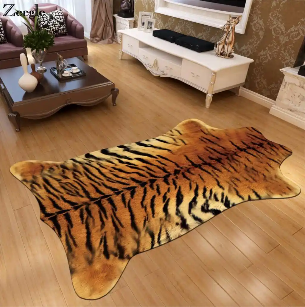 Zeegle Simulated Animal Skin Printed Carpet For Living Room Bedroom Mat Bedside Rugs Flannel Sofa Table Floor Mats Kids Room Rug Carpet AliExpress