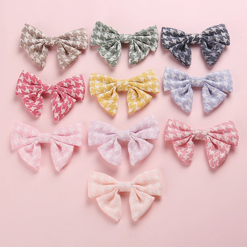 

10 pcs Plaid Girls Skinny Elastic Nylon Headbands New 2019 Bowknot Nylon Head Bands For Girls Lovely Baby Hair Accessories