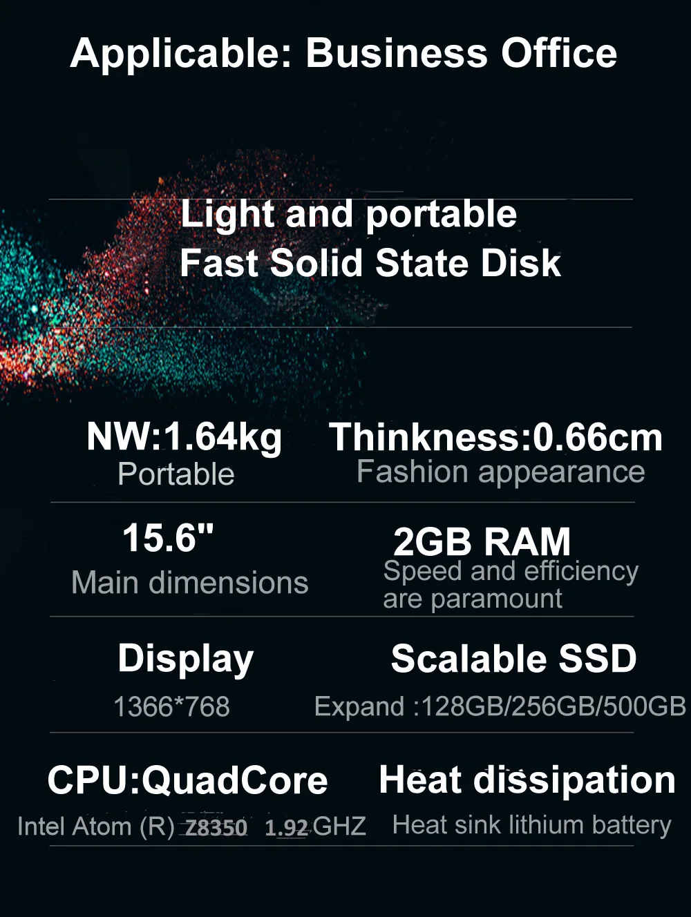 15,6 дюймовый ультратонкий ноутбук 2 ГБ 32 ГБ SSD с большой батареей Windows 10 wifi bluetooth ноутбук компьютер нетбук ПК