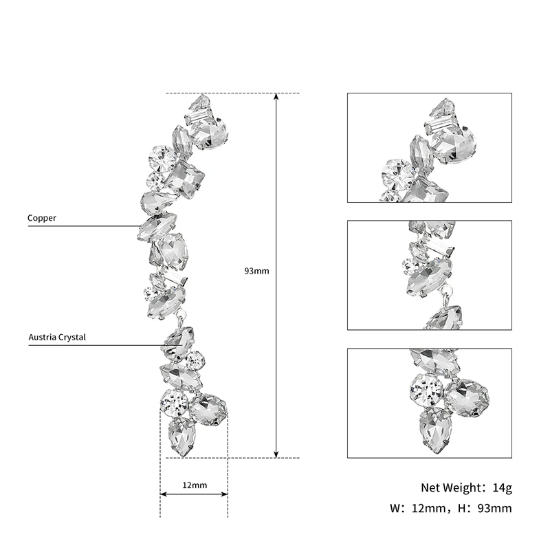 Miallo Роскошные серьги на свадебную вечеринку с австрийским кристаллом для невесты, подружки невесты, длинные женские серьги в форме капли воды