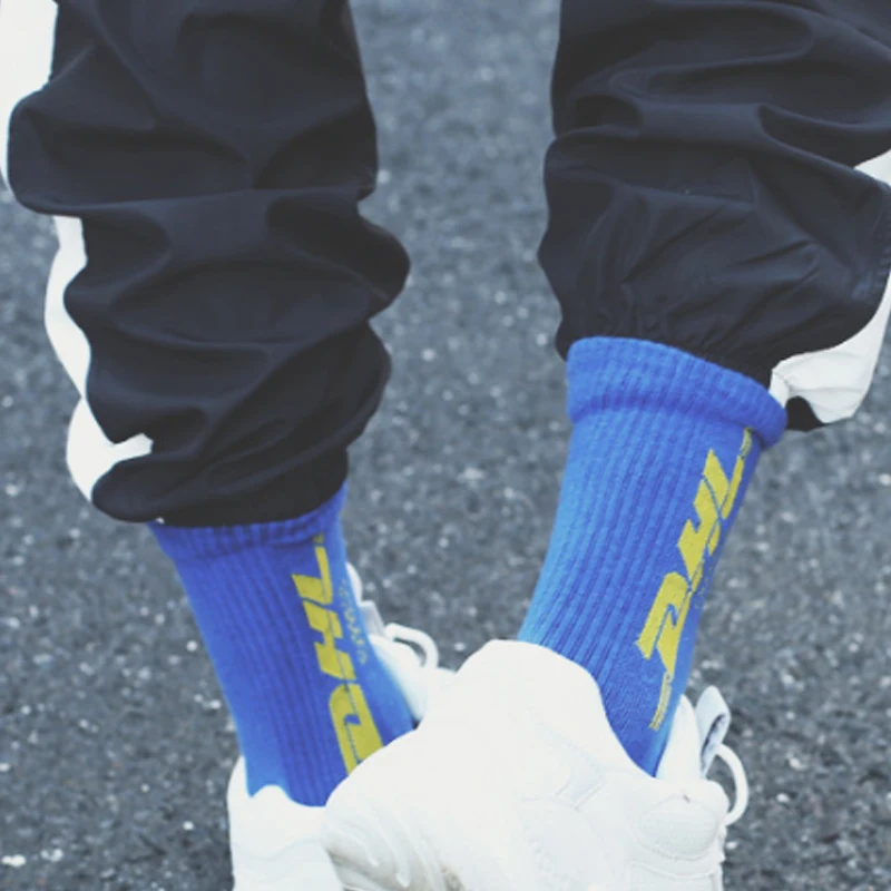 1 пара, спортивные носки в стиле хип-хоп, новинка, мягкие, черные, синие, желтые, белые, регулируемые, эластичные, хлопковые, крутые, удобные, креативные, уличные носки