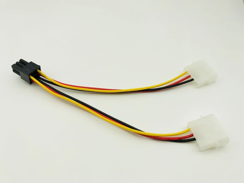 5pcs Dual 4 Pin to 6 Pin Molex PCI-E External Graphics Card Power Cable Converter Adapter High Quality for BTC Miner Mining
