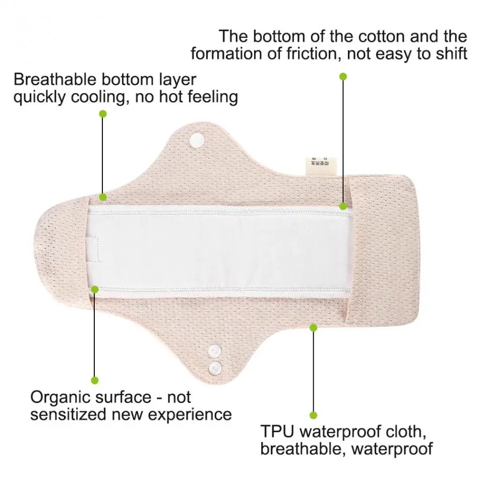 Для женщин многоразовые штраф органического хлопка гигиенические салфетки ткань Менструальный Pad моющийся женских гигиенических прокладок день Применение