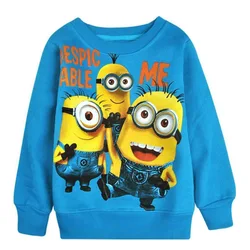 

2016 New 1pcs baby boys girl Cartoon design round minion collar terry children wear t-shirts Children's clothes