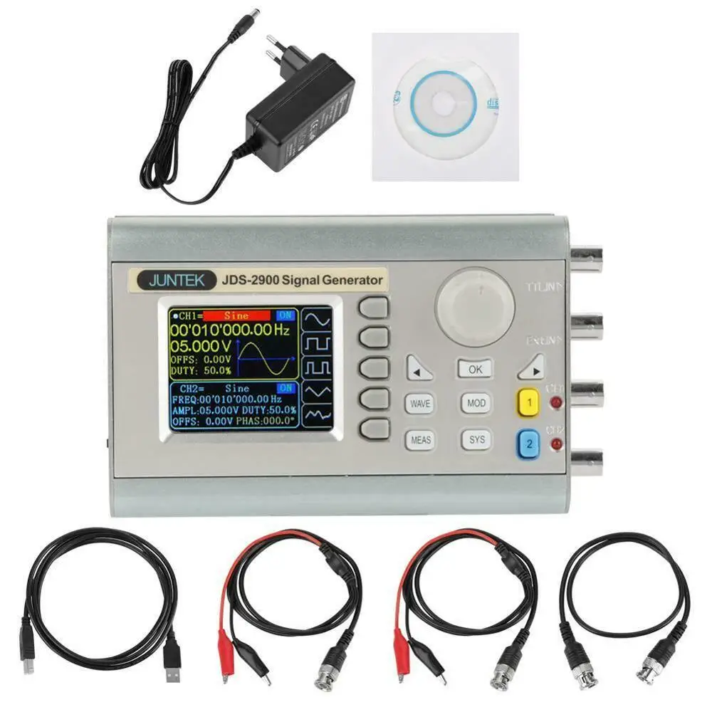 Новый 60 МГц JDS2900 ручной двухканальный генератор сигналов DDS функциональный