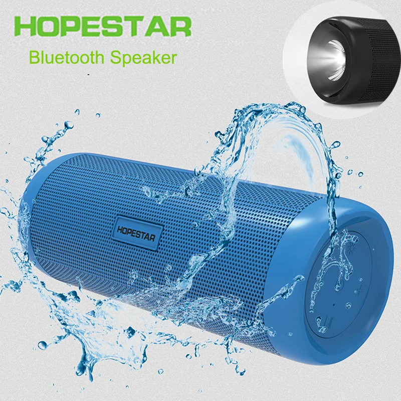

HOPESTAR P4 Bluetooth Speaker Wireless Subwoofer Bike Waterproof speake Support TF AUX FM with Power bank three level flashlight