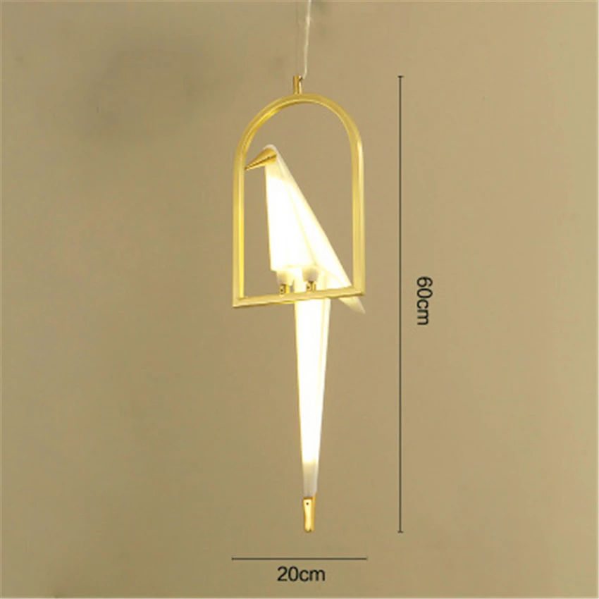 Современный светодиодный подвесной светильник с птицей, светодиодный подвесной светильник с краном оригами, подвесной потолочный светильник с птицей, настенный светильник для гостиной, настольная лампа, светильник - Цвет корпуса: pendant lamp 1 Head